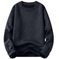 thumbnail image 2 of BaoFuBaoMei Fleece Lined Sweaters for Men Big and Tall Crew Neck Thickened Long Sleeve Sweater Solid Warm Fall Winter Tops, 2 of 5