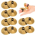 thumbnail image 1 of RENACLIPY 10pcs Finger Cymbals Belly Copper Golden Simple Design Educational Props, 1 of 6