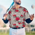thumbnail image 5 of KLL Rose Flowers for Men's Baseball Shirts,Short Sleeve Casual Shirts Button Down Shirt for Men Beach Summer Wedding Shirt-3X-Large, 5 of 7