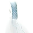 thumbnail image 3 of 1 1/2" Wired Sheer w/ White Flocked Polka Dots Light Blue 25yds, 3 of 4