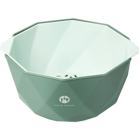 

Grandest Birch Double-layer Plastic Drain Basket Vegetables Fruit Rice Strainer Wash Colander Triangle Drain Basket Double-layer D