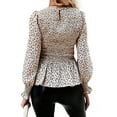 thumbnail image 3 of Enwejyy Womens Casual Ruffle Long Sleeve Round Neck Pleated Pullover Basic Blouse, 3 of 3