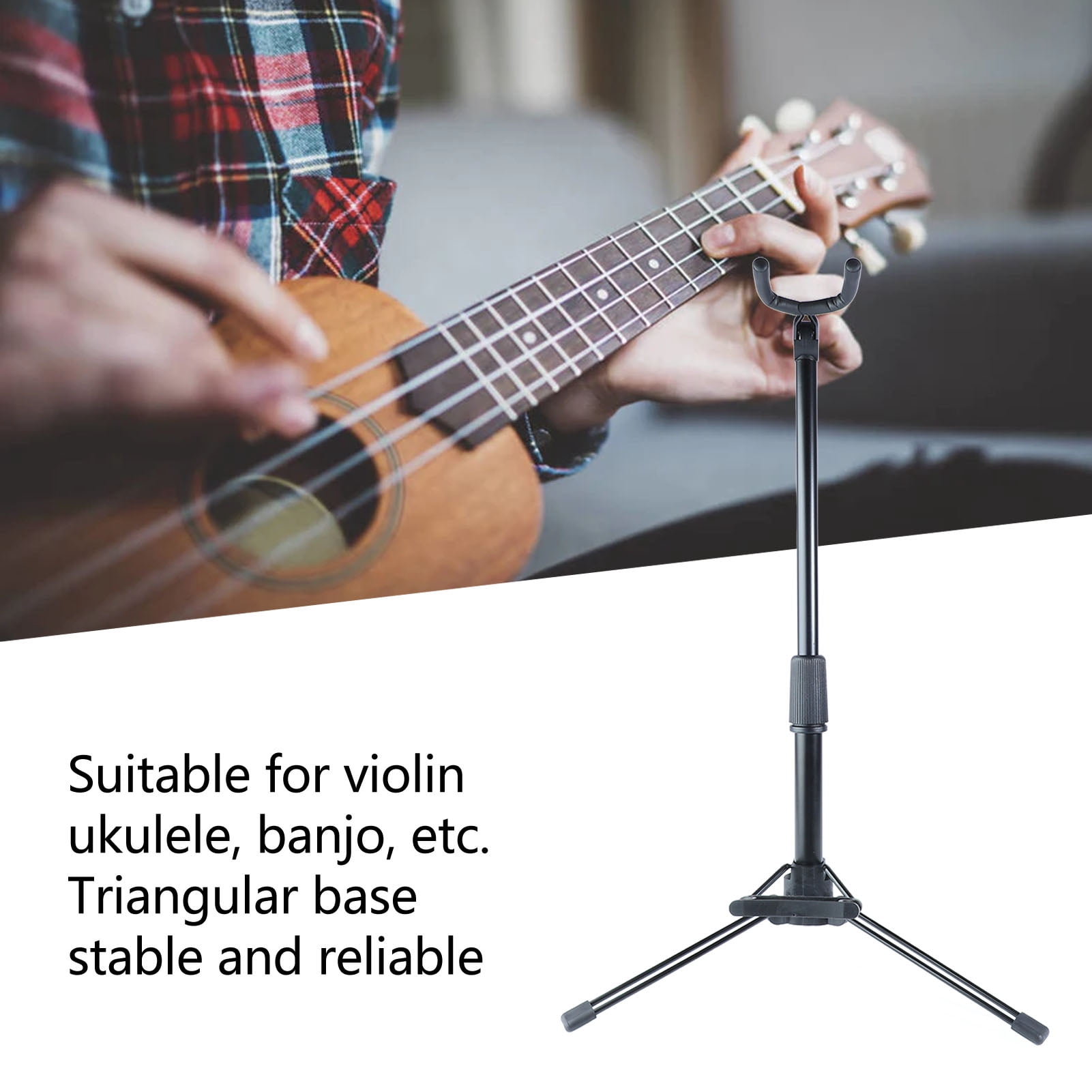 Folding Violin Tripod Holder Musical Wind Instrument Stand for Ukulele Banjo Electric Wind Synth