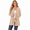 Beige, variant on Women's Long Sleeve Open Front Cardigan, Shawl Collar Casual Relaxed Fit Layering Top