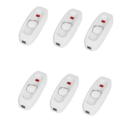 6pcs Ac 250V 10A Compact Plastic On/Off Rocker Switch Feed-Through ...