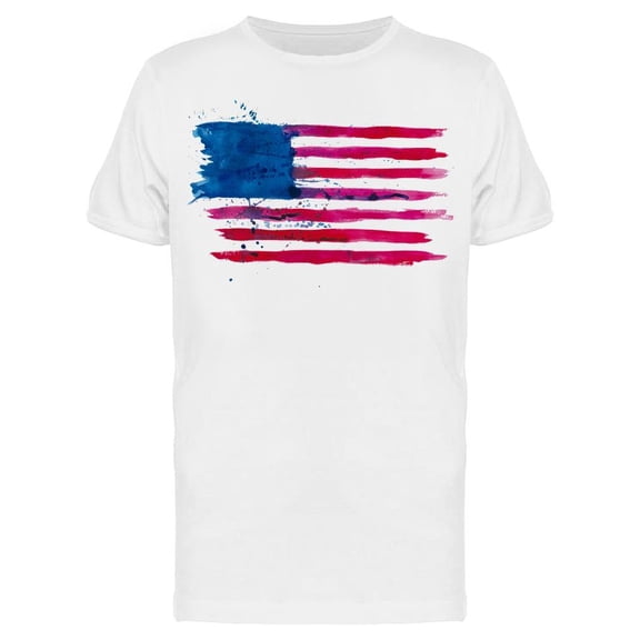 Watercolored Flag. Usa T-Shirt Men -Image by Shutterstock, Male Medium