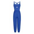 thumbnail image 3 of RYRJJ Womens Athletic Romper Workout Onesie Hiking Jumpsuit Running Outfits One Piece Activewear with Pockets(Dark Blue,M), 3 of 5
