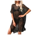 thumbnail image 2 of Yuwull Beach Swimsuit for Women Sleeve Coverups Bikini Cover Up Net Slit Cover Up Hollowed Out Sheer Bathing Suit Cover Up Clearance, 2 of 6