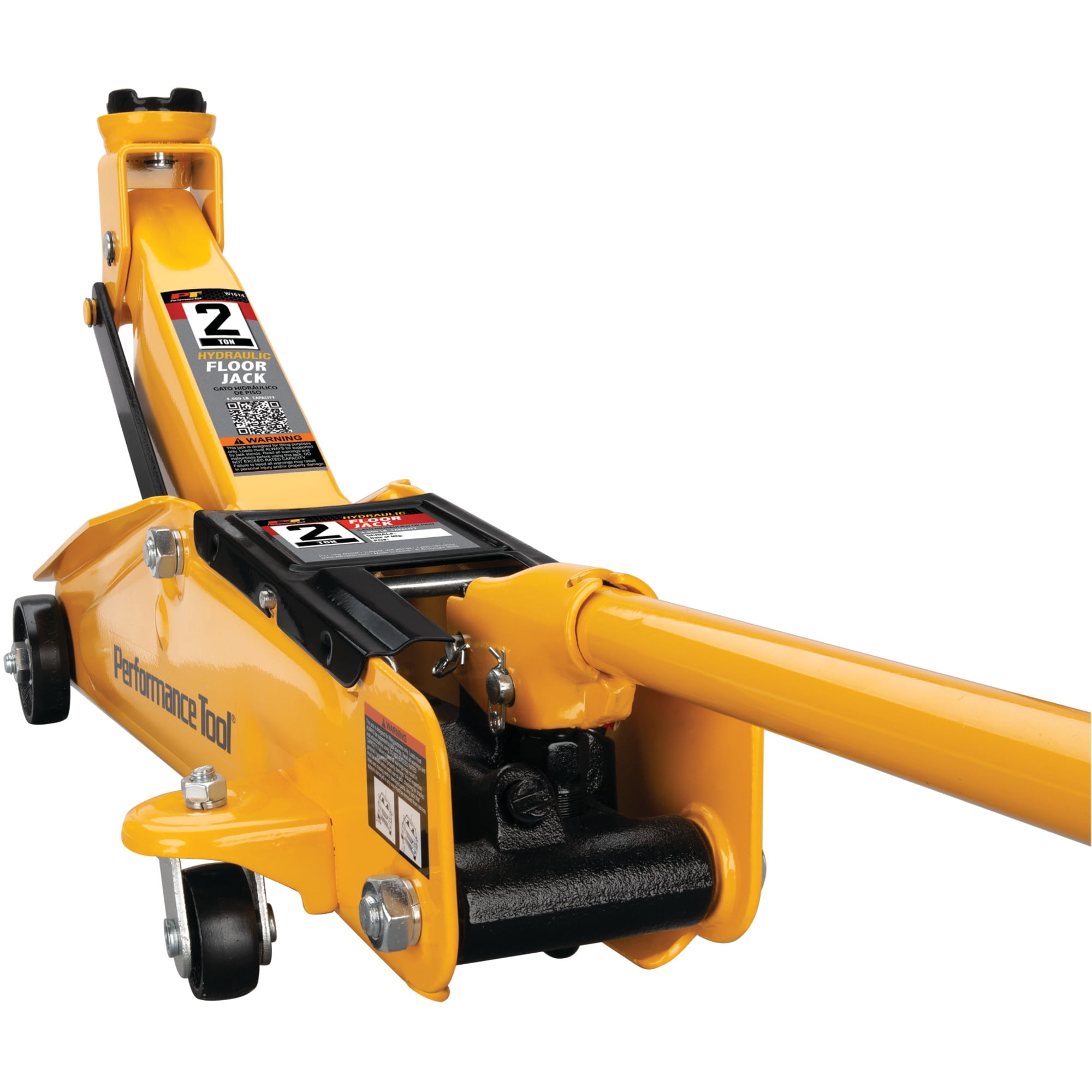 Performance Tool W1614 2 Ton Capacity Steel Floor Jack, Yellow