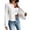 White, variant on ClodeEU Women's Round Collar Open Front Cropped Blazer Jacket, Long Sleeve Slim Fit Casual Short Suit Coat Army Green,Women's Plus L