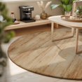 thumbnail image 3 of Round Rugs 3Ft, Farmhouse Wooden Round Area Rug Washable Indoor Throw Carpet, Rustic Wood Grain Vertical Striped Small Non Slip Circle Rug for Bedroom Living Room Home Decor Aesthetic, 3 of 8