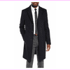 $645 BOSS, Nye Regular Fit Solid Wool and Cashmere Topcoat, Blue, Size 42