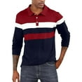 thumbnail image 3 of Cathalem Polos Polo pour Hommes Manches Longues Taille Régulière et Grande Taille Golf, Marine TG, 3 of 5
