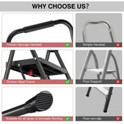 4 Step Ladder, KK KINGRACK Folding Step Stool with Wide Pedal&Safety Lock, 500 LBS, Black