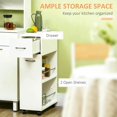 thumbnail image 6 of Yardi Yarda 3- tier Slim Storage Cart, Rolling Narrow Kitchen Cart on Wheels, Slide Out Side Utility Cart for Indoor, White, 6 of 7