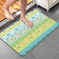 thumbnail image 3 of Blue Pioneer Flower Striped Pattern Bathroom Rugs Mat,Non Slip Microfiber Bathroom Rug,Rubber Backing,Soft Bathroom Mats for Bathroom Floor,Tub and Shower,20x32in(50x80cm), 3 of 4