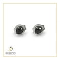 thumbnail image 7 of BEBERLINI Men Stud Earrings Cubic Zirconia Black Stainless Steel Jewelry Round 4 mm, 7 of 7