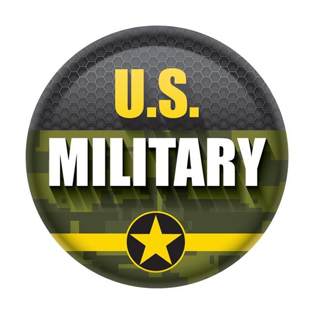 Beistle BT076 2 in. U.S. Military Button, Green