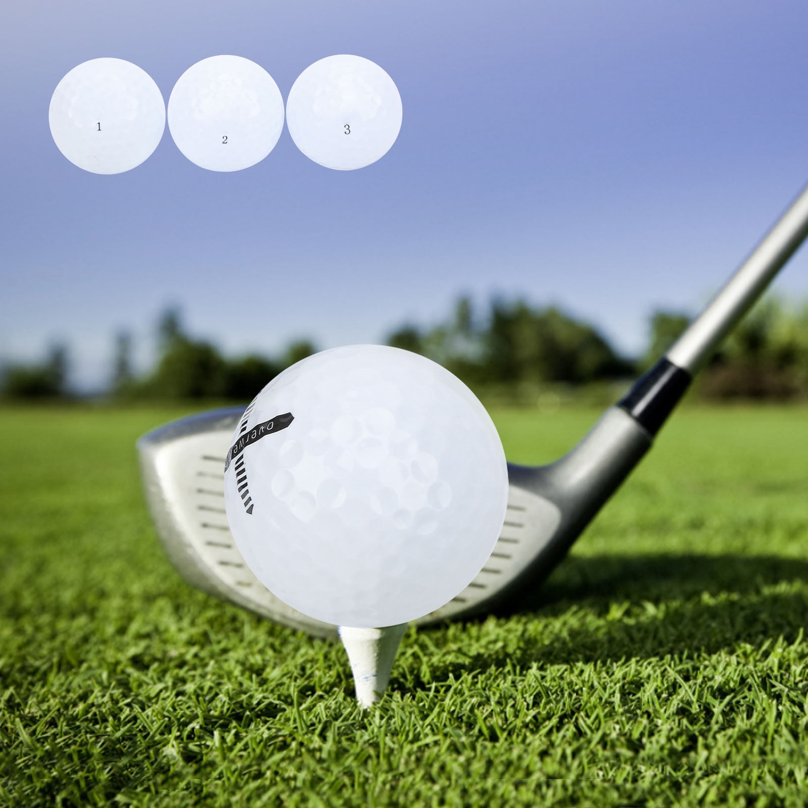 Ymiko Driving Range Golf Balls,Golf Balls,3Pcs Rubber Golf Balls