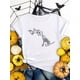 thumbnail image 1 of Halloween T-Shirt - Women's Sports Short Sleeve T-Shirt, Comfortable And Stylish For Sports And Daily Life, Halloween Skeleton Dog Pattern, 1 of 6