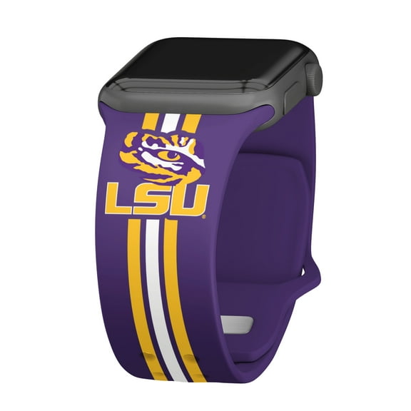 LSU HD Stripes Logo Unisex Watch Band for Apple Watch - 42/44/45/49mm(46mm Series 10/11) Short by Affinity Bands
