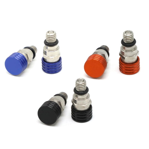 1 Pair Motorcycle Front Fork Air Bleed Valve Air Bleed Valve Stainless Metal Pressure Bleeder Relief Stainless Steel Aluminum Removable Repair Fixing Blue