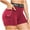 Wine, variant on Women's Short Leggings With Black Pockets Under $10 Casual Fashion Solid Color High Waist Leggings Thin Shorts Three-quarter Pants Home Pants