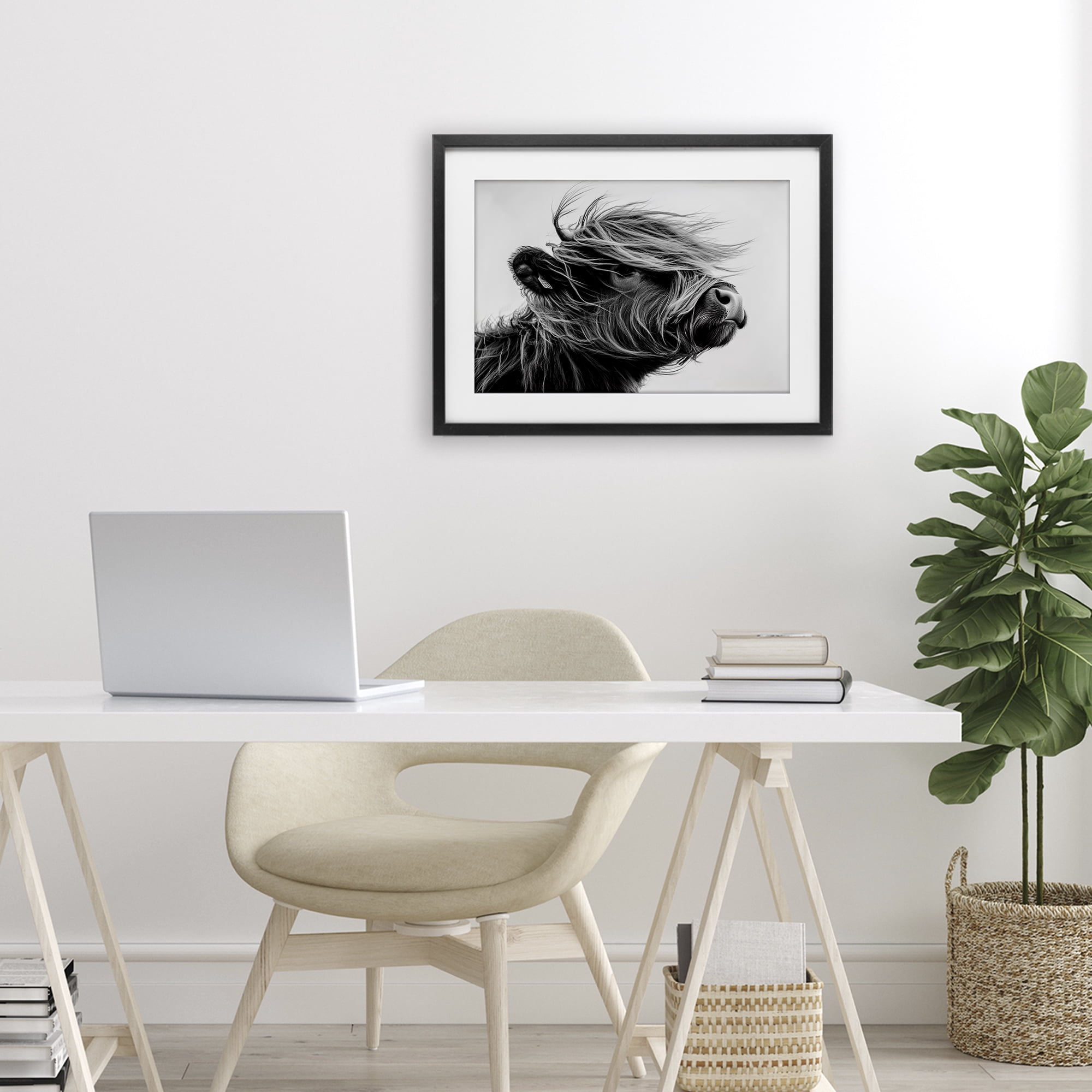 Stupell Industries Handsome Highland Portrait Black Framed Print Under Glass, design by Tina LeCour