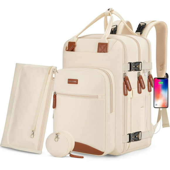 Mochila para pañales BAGPARKK, multifunción, impermeable, color beige