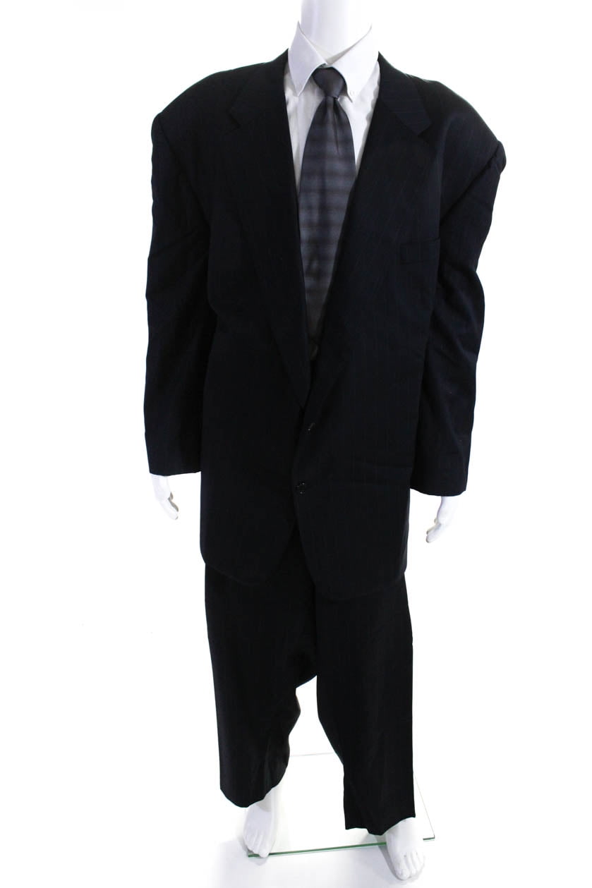 PreownedHickey Freeman Men's Striped Two Piece Big And Tall Suit Set
