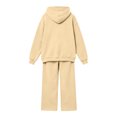 thumbnail image 4 of Kids Solid Fleece Hoodie 2 Piece Outfit Long Sleeve Hooded Top & Wide Leg Pants Set Warm Casual Tracksuit for 5-14 Years Old Boys Girls Outdoor Daily Wear Yellow, 4 of 6