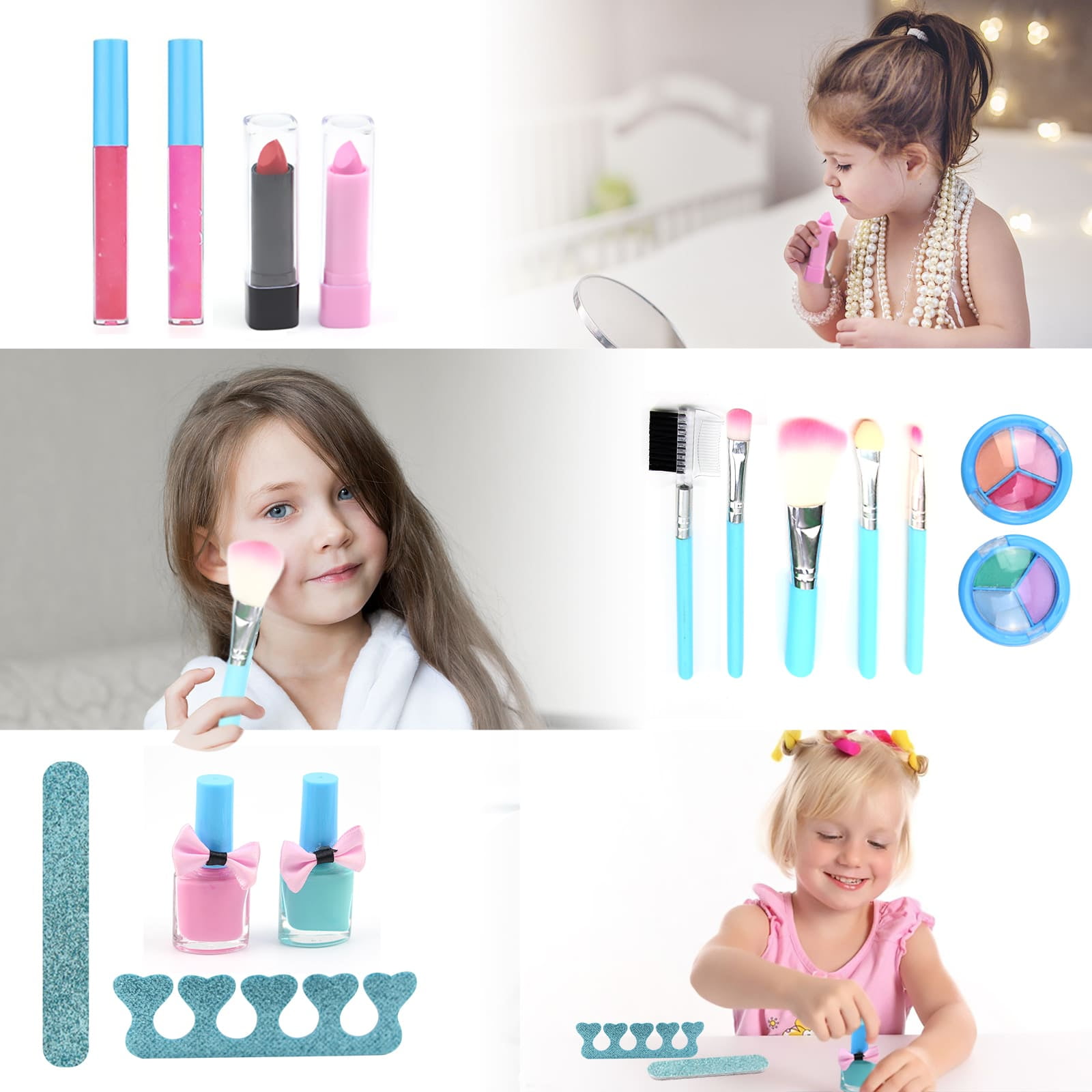 Kids Makeup Kit for Girls, Soft to skin, Easy to wash, 17 Pcs Princess Makeup  Set Toys for 3 4 5 6 7 8 9 10 11 12 & Up Year Old