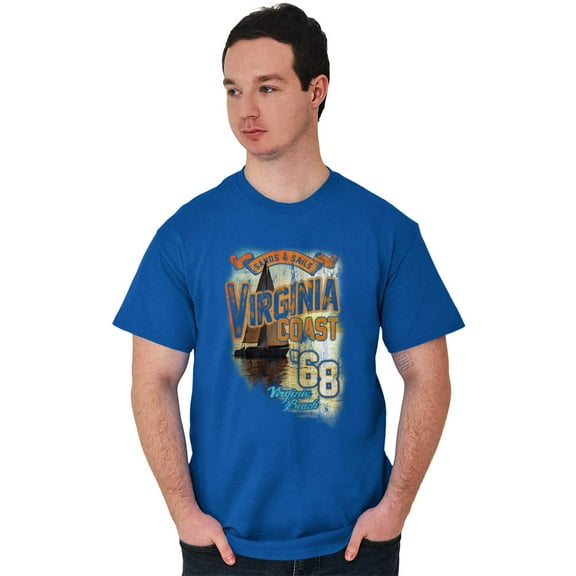 Virginia Beach VA Seaside Vacation Men's Graphic T Shirt Tees Brisco Brands S