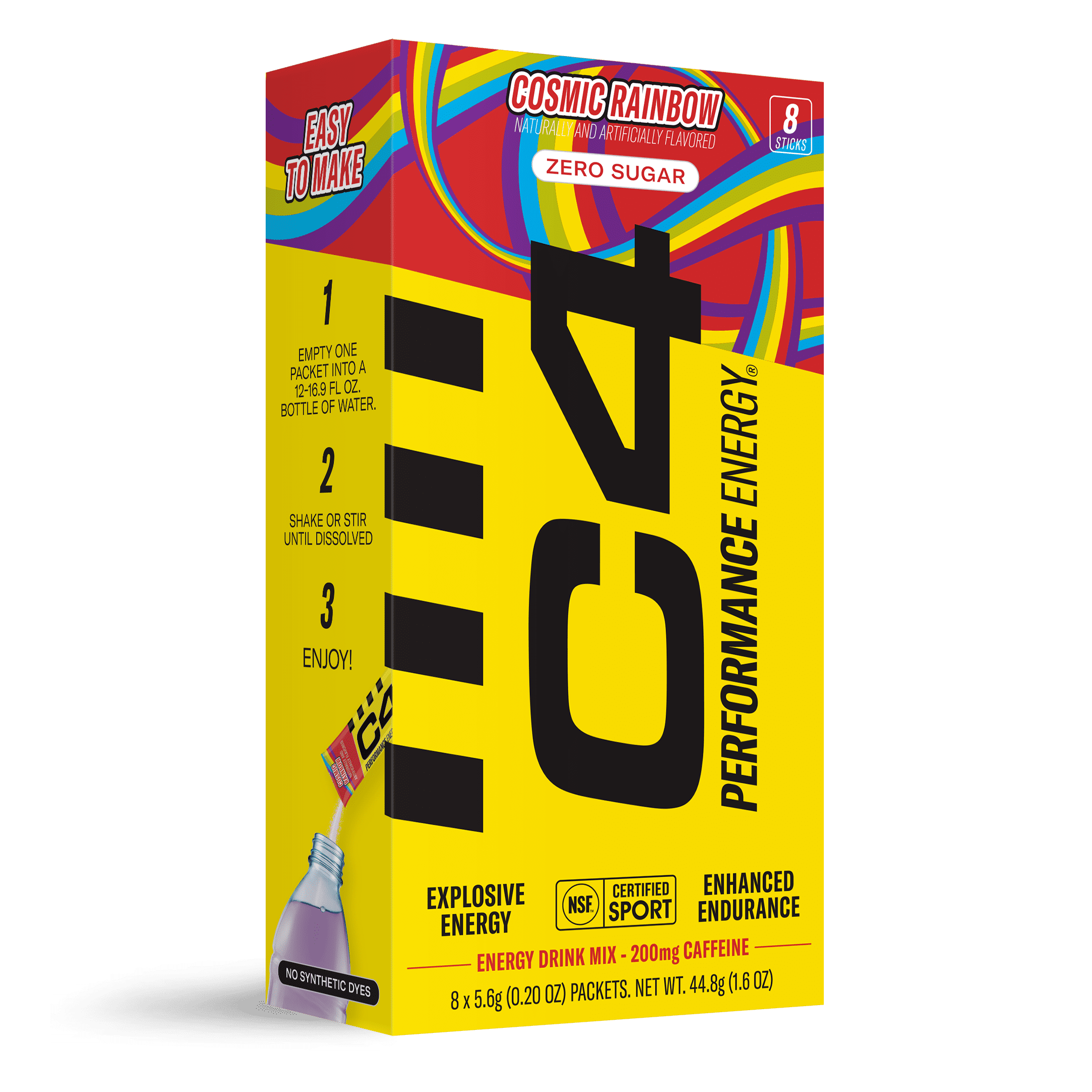 (6 pack) C4 Performance Energy Powder Drink Mix, Cosmic Rainbow, 8 Pack