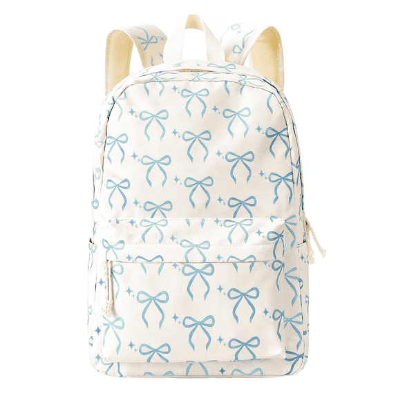Sweet and fresh bow and star print backpack - suitable for parties, everyday outings, school, and work