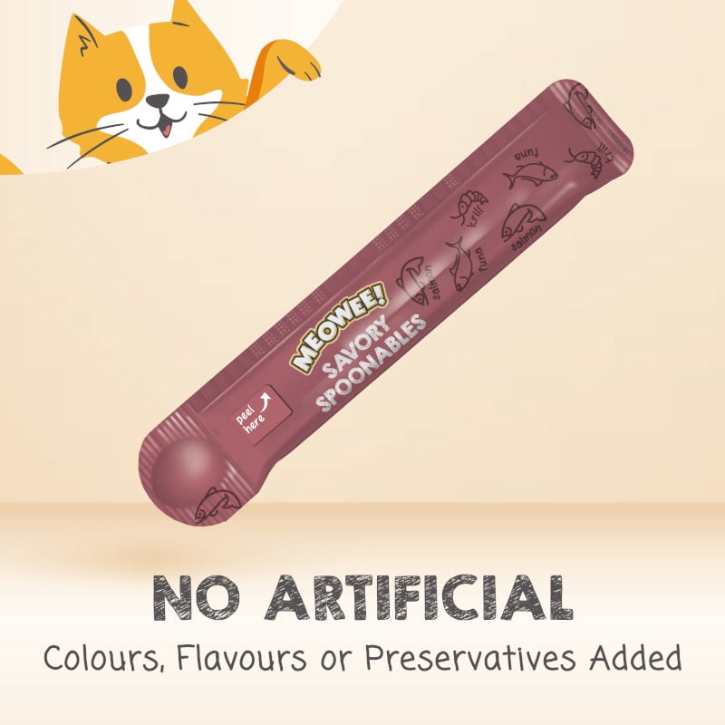 Meowee! Savory Spoonables with Salmon, Tuna & Krill, 4ct