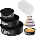 thumbnail image 1 of Springform Pan, Nonstick Leakproof 3 Pcs (4"/7"/9") Round Cake Pan for Baking Cheesecake Pan with 50 Pcs Parchment Paper Liners by MASSUGAR, 1 of 6