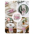 thumbnail image 4 of Hokiten Kitchen Dinner Napkins Set of 6 Watercolor Pink Floral Cloth Napkins Reusable Washable Table Napkins for Weddings Cocktail Parties Holiday Table Decor 20x20 Inch, 4 of 8