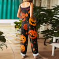 thumbnail image 4 of BOMYJESK Women Halloween Jumpsuits Pumpkin Print One Piece Sleeveless Rompers Overalls Loose 2026 Hippie Spaghetti Strap Rompers Orange L, 4 of 7