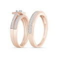 thumbnail image 3 of AFFY White Natural Diamond Engagement & Wedding Trio Band Ring Set In 10k Rose Gold (0.5 Cttw), 3 of 9