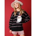 thumbnail image 5 of Sudadera con capucha y parches de purpurina, camiseta vintage Harajuku, ropa de calle ajustada de manga larga, ropa para mujer, camiseta navideña, otoño e invierno, 5 of 5