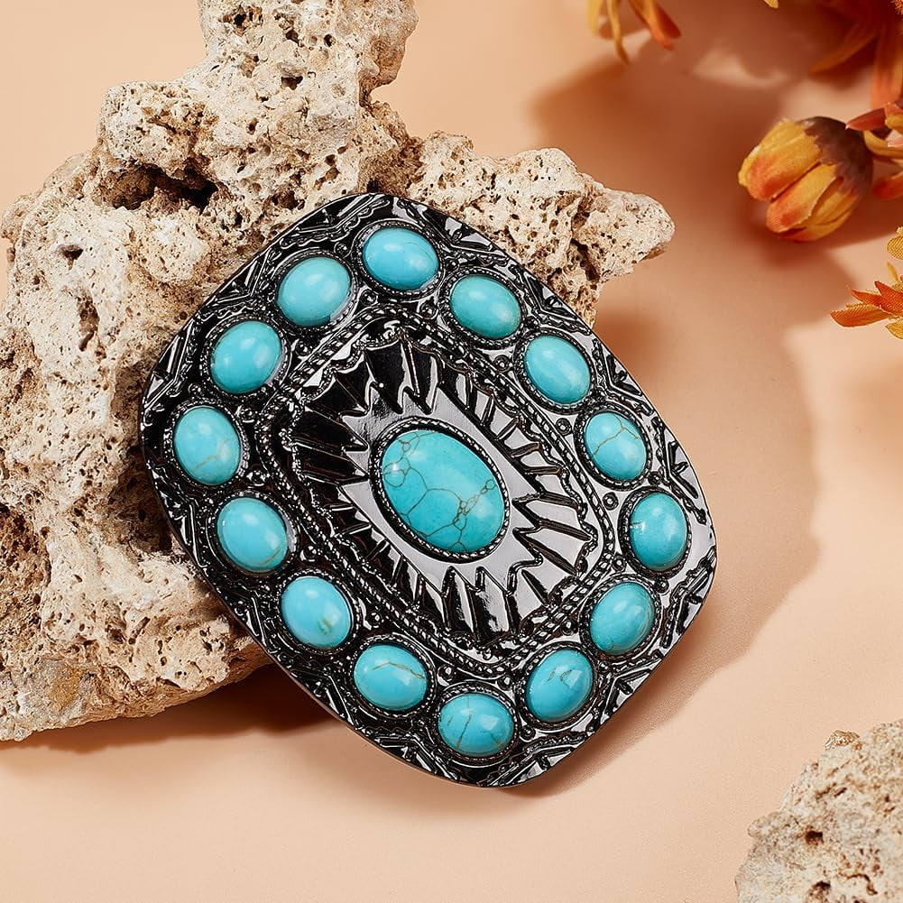 Turquoise Belt Buckle Western Vintage Medieval Buckles Bohemian