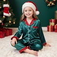 thumbnail image 6 of TAmten Matching Family Christmas Pjs Matching Sets 2025 Satin Long Sleeve Holiday Casual Lounge Soft Xmas Silk Pjs Two Piece Sets Christmas Pajamas for Family, 6 of 9