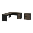 thumbnail image 1 of Bestar Connexion 2-Piece set including an L-shaped desk and a lateral file cabinet in antigua & black, 1 of 7