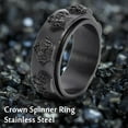 thumbnail image 2 of Stainless Steel Ring for Men, 8MM Masculine Geometric Ring, Cool Spinner Band Ring Fidget Ring Spinner Ring Anxiety Ring, 2 of 3