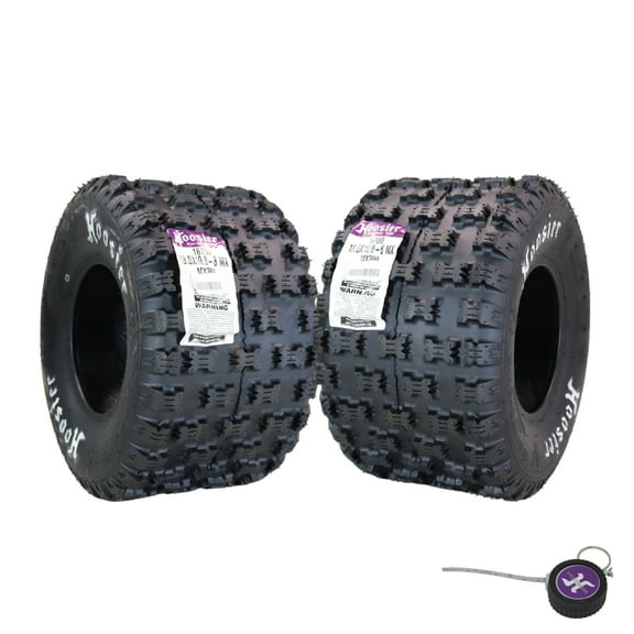Hoosier ATV MX Rear Tires 18.0X10.0-8 16700MX200 for Motocross Off-Road Racing with Hoosier Keychain (2-Pack)