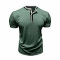 thumbnail image 4 of LpwkSSA Men Casual Round Neck Printing Pullover Fitness Sports Shorts Sleeves T Shirt Blouse Green M, 4 of 8