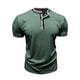 thumbnail image 4 of Tops para hombre, blusas y camisas de manga corta con cuello redondo para hombre, camisas casuales de verano de color liso, camisa de manga corta con botones y cuello redondo, camisa de poliéster para, 4 of 8