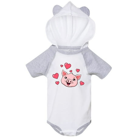 

Inktastic Cute Pig with Hearts Gift Baby Boy or Baby Girl Bodysuit