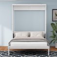 thumbnail image 2 of Newboti Furniture Full Size Murphy Bed with 1 Side Cabinet Storage Shelf, 61.5-inch Cabinet Bed Folding Wall Bed with Desk Combo Perfect for Guest Room, Study, Office, White NO.75544, 2 of 16